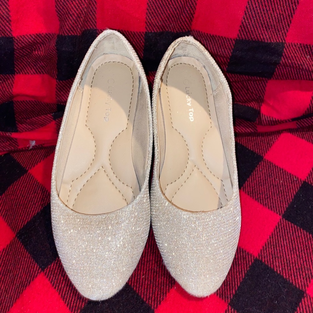 Girls gold flats